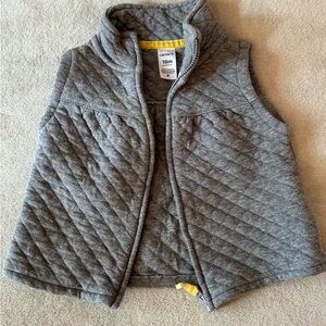 Carter's Heather Gray Quilted Infant Vest with Yellow Trim